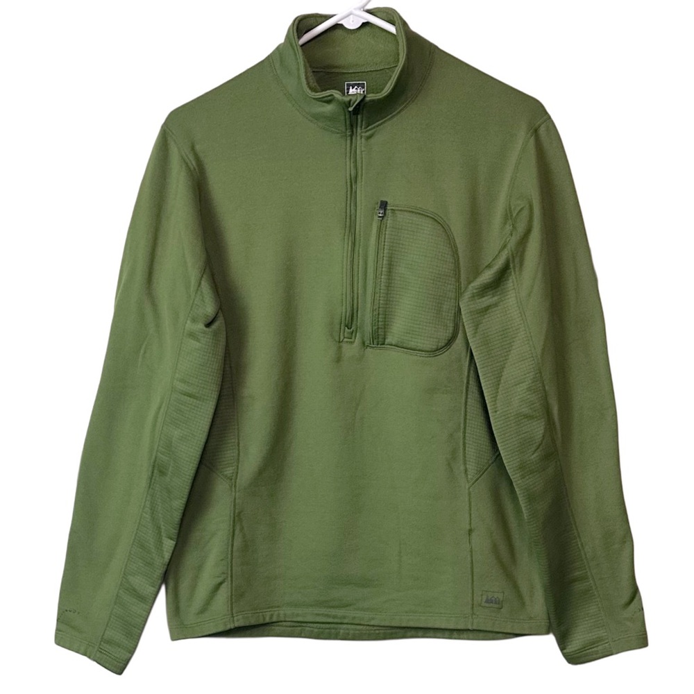 REI Men's‎ 1/2 Zip Fleece Pullover Green Sz M